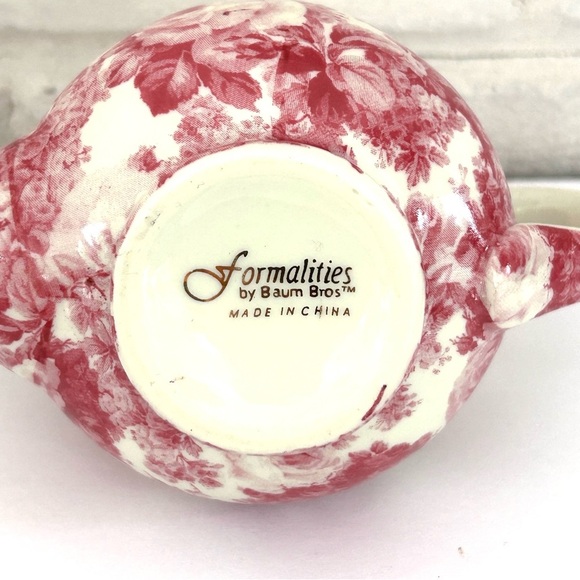 Mini Tea Pot Trinket Box Formalities By Baum Bros Rose Collection Gold Trim - Picture 5 of 10